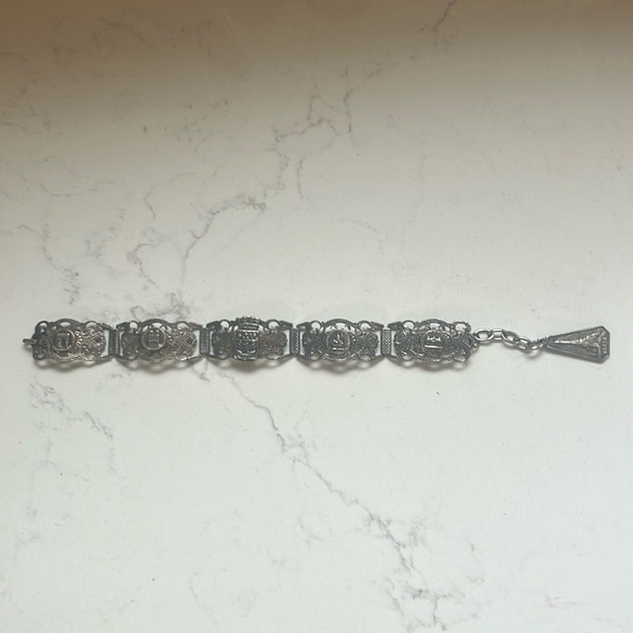 Vintage Jewelry - Antique Vintage Paris monument bracelet made in France filigree art nouveau